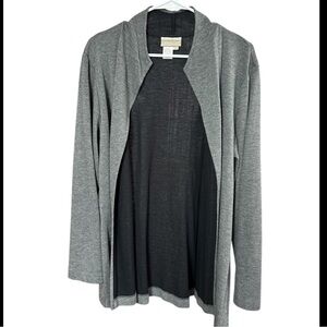 Coldwater Creek Gray Open Front Cardigan size medium